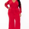 Plus Size Allie Cowl Neck Jumpsuit - Red -Kitchensuppliesdeal curvy sense jumpsuits and rompers plus size allie cowl neck jumpsuit red 30021155192929