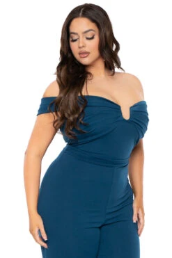 Plus Size Amber Off The Shoulder Jumpsuit - Teal 5 Plus Size Amber Off The Shoulder Jumpsuit - Teal -Kitchensuppliesdeal curvy sense jumpsuits and rompers plus size amber off the shoulder jumpsuit teal 30836137951329