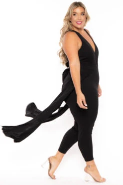 Plus Size Angelina Overlay Jumpsuit- Black -Kitchensuppliesdeal curvy sense jumpsuits and rompers plus size angelina overlay jumpsuit black 30025679994977