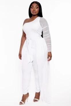Plus Size Baylin Overlay Jumpsuit- White 5 Plus Size Baylin Overlay Jumpsuit- White -Kitchensuppliesdeal curvy sense jumpsuits and rompers plus size baylin overlay jumpsuit white 31999882756193