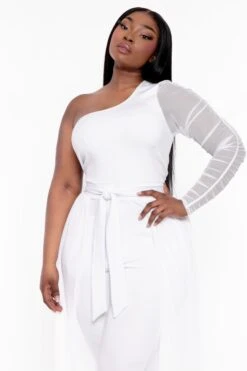 Plus Size Baylin Overlay Jumpsuit- White 4 Plus Size Baylin Overlay Jumpsuit- White -Kitchensuppliesdeal curvy sense jumpsuits and rompers plus size baylin overlay jumpsuit white 31999882788961