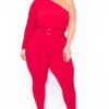 Plus Size Belladonna Belted Jumpsuit - Red -Kitchensuppliesdeal curvy sense jumpsuits and rompers plus size belladonna belted jumpsuit red 29882813382753