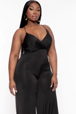 Plus Size Bre Cami Jumpsuit - Black -Kitchensuppliesdeal curvy sense jumpsuits and rompers plus size bre cami jumpsuit black 31763892568161