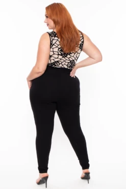 Plus Size Burn Out Flocked Jumpsuit - Black 4 Plus Size Burn Out Flocked Jumpsuit - Black -Kitchensuppliesdeal curvy sense jumpsuits and rompers plus size burn out flocked jumpsuit black 29882434224225