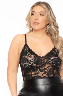 Plus Size Cami Lace Top Jumpsuit - Black -Kitchensuppliesdeal curvy sense jumpsuits and rompers plus size cami lace top jumpsuit black 30698962059361