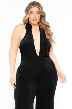 Plus Size Cross Front Flower Jumpsuit - Black 5 Plus Size Cross Front Flower Jumpsuit - Black -Kitchensuppliesdeal curvy sense jumpsuits and rompers plus size cross front flower jumpsuit black 31577415549025