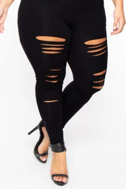 Plus Size Destroyed Catsuit Jumpsuit - Black -Kitchensuppliesdeal curvy sense jumpsuits and rompers plus size destroyed catsuit jumpsuit black 30025832366177