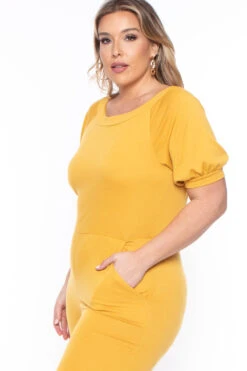 Solid Plus Size Eliza Jumpsuit - Mustard -Kitchensuppliesdeal curvy sense jumpsuits and rompers plus size eliza jumpsuit mustard 29707896553569