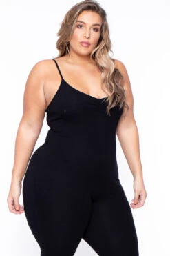 Plus Size Essential Catsuit - Black 4 Plus Size Essential Catsuit - Black -Kitchensuppliesdeal curvy sense jumpsuits and rompers plus size essential catsuit black 29708537397345