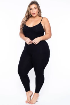 Plus Size Essential Catsuit - Black 5 Plus Size Essential Catsuit - Black -Kitchensuppliesdeal curvy sense jumpsuits and rompers plus size essential catsuit black 29708537725025