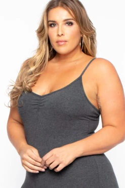 Plus Size Essential Catsuit - Charcoal -Kitchensuppliesdeal curvy sense jumpsuits and rompers plus size essential catsuit charcoal 29708551028833