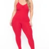 Plus Size Essential Catsuit - Red 1 Plus Size Essential Catsuit - Red -Kitchensuppliesdeal curvy sense jumpsuits and rompers plus size essential catsuit red 29703203061857