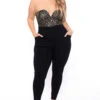 Plus Size Estelle Sequin Jumpsuit- Black 2 Plus Size Estelle Sequin Jumpsuit- Black -Kitchensuppliesdeal curvy sense jumpsuits and rompers plus size estelle sequin jumpsuit black 29439698272353