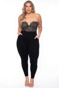 Plus Size Estelle Sequin Jumpsuit- Black -Kitchensuppliesdeal curvy sense jumpsuits and rompers plus size estelle sequin jumpsuit black 29439699026017