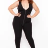 Plus Size Exposed Seams Rib Catsuit - Black 2 Plus Size Exposed Seams Rib Catsuit - Black -Kitchensuppliesdeal curvy sense jumpsuits and rompers plus size exposed seams rib catsuit black 29706151395425
