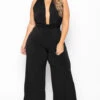 Plus Size Infinity Plunging Jumpsuit - Black 1 Plus Size Infinity Plunging Jumpsuit - Black -Kitchensuppliesdeal curvy sense jumpsuits and rompers plus size infinity plunging jumpsuit black 29592076451937