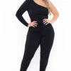 Plus Size Jaelyn Ruched Jumpsuit- Black 2 Plus Size Jaelyn Ruched Jumpsuit- Black -Kitchensuppliesdeal curvy sense jumpsuits and rompers plus size jaelyn ruched jumpsuit black 29592296095841
