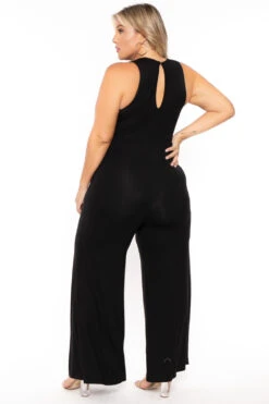 Plus Size Kelly Lace Up Jumpsuit- Black -Kitchensuppliesdeal curvy sense jumpsuits and rompers plus size kelly lace up jumpsuit black 30025557704801