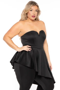 Plus Size Kelsey Cascading Ruffle Jumpsuit - Black -Kitchensuppliesdeal curvy sense jumpsuits and rompers plus size kelsey cascading ruffle jumpsuit black 30445947355233