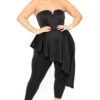 Plus Size Kelsey Cascading Ruffle Jumpsuit - Black -Kitchensuppliesdeal curvy sense jumpsuits and rompers plus size kelsey cascading ruffle jumpsuit black 30445947420769