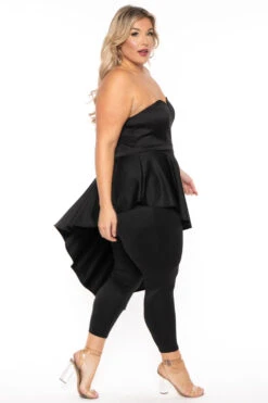 Plus Size Kelsey Cascading Ruffle Jumpsuit - Black -Kitchensuppliesdeal curvy sense jumpsuits and rompers plus size kelsey cascading ruffle jumpsuit black 30445947453537