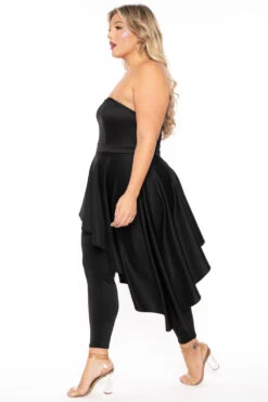 Plus Size Kelsey Cascading Ruffle Jumpsuit - Black -Kitchensuppliesdeal curvy sense jumpsuits and rompers plus size kelsey cascading ruffle jumpsuit black 30445947715681