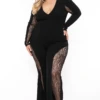Plus Size Kendra Lace Paneled Jumpsuit - Black 2 Plus Size Kendra Lace Paneled Jumpsuit - Black -Kitchensuppliesdeal curvy sense jumpsuits and rompers plus size kendra lace paneled jumpsuit black 32347977384033