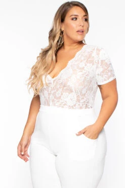 Plus Size Lace Top Jumpsuit - Ivory 5 Plus Size Lace Top Jumpsuit - Ivory -Kitchensuppliesdeal curvy sense jumpsuits and rompers plus size lace top jumpsuit ivory 29444567597153