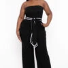 Plus Size Larisa Front Tie Jumpsuit- Black 2 Plus Size Larisa Front Tie Jumpsuit- Black -Kitchensuppliesdeal curvy sense jumpsuits and rompers plus size larisa front tie jumpsuit black 31729009426529