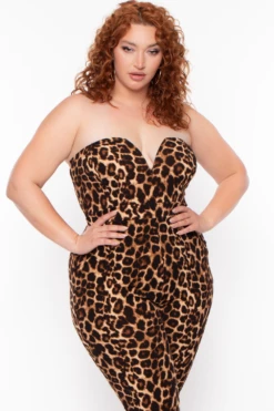 Plus Size Leopard Print Mika Jumpsuit - Brown 7 Plus Size Leopard Print Mika Jumpsuit - Brown -Kitchensuppliesdeal curvy sense jumpsuits and rompers plus size leopard print mika jumpsuit brown 29442319614049