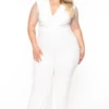 Plus Size Lilith Rhinestone Fringe Jumpsuit - Ivory -Kitchensuppliesdeal curvy sense jumpsuits and rompers plus size lilith rhinestone fringe jumpsuit ivory 32335684206689