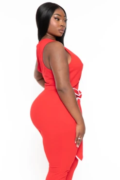 Plus Size Marisa Front Tie Jumpsuit- Red 5 Plus Size Marisa Front Tie Jumpsuit- Red -Kitchensuppliesdeal curvy sense jumpsuits and rompers plus size marisa front tie jumpsuit red 32127074828385