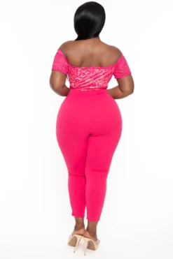 Plus Size Minnie Lace Top Short Sleeve Jumpsuit - Fuchsia 6 Plus Size Minnie Lace Top Short Sleeve Jumpsuit - Fuchsia -Kitchensuppliesdeal curvy sense jumpsuits and rompers plus size minnie lace top short sleeve jumpsuit fuchsia 32075805065313