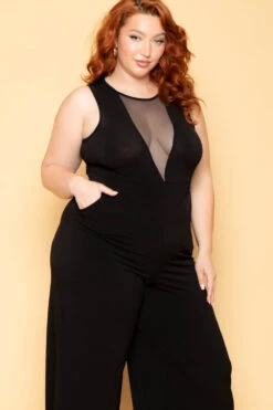 Plus Size Nicki Mesh Jumpsuit - Black 6 Plus Size Nicki Mesh Jumpsuit - Black -Kitchensuppliesdeal curvy sense jumpsuits and rompers plus size nicki mesh jumpsuit black 29881633538145