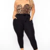 Plus Size Nova Leopard Top Jumpsuit - Black -Kitchensuppliesdeal curvy sense jumpsuits and rompers plus size nova leopard top jumpsuit black 29708498141281