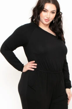 Plus Size Off The Shoulder Jumpsuit - Black -Kitchensuppliesdeal curvy sense jumpsuits and rompers plus size off the shoulder jumpsuit black 29263247343713
