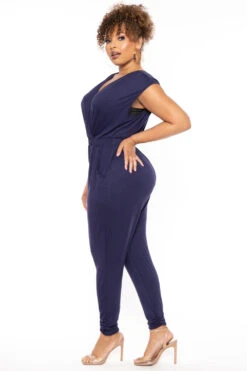 Plus Size Rosewood Cross Front Jumpsuit - Navy 4 Plus Size Rosewood Cross Front Jumpsuit - Navy -Kitchensuppliesdeal curvy sense jumpsuits and rompers plus size rosewood cross front jumpsuit navy 30446167490657