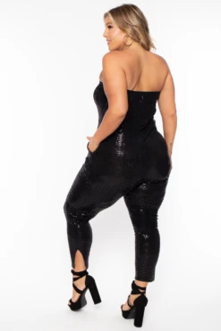 Plus Size Shantel Sequin Jumpsuit - Black 7 Plus Size Shantel Sequin Jumpsuit - Black -Kitchensuppliesdeal curvy sense jumpsuits and rompers plus size shantel sequin jumpsuit black 29262500233313