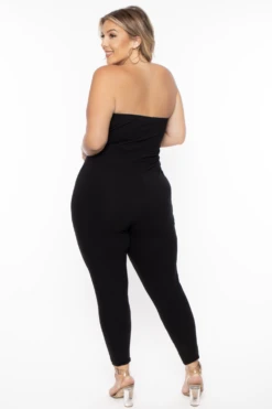 Plus Size Strapless Fishnet Jumpsuit - Black -Kitchensuppliesdeal curvy sense jumpsuits and rompers plus size strapless fishnet jumpsuit black 29267446562913
