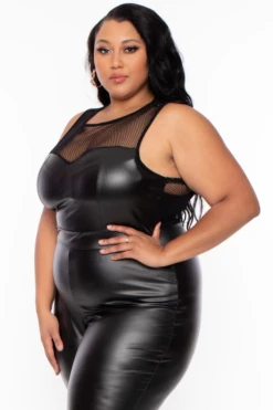 Plus Size Taneesha Mesh Jumpsuit - Black -Kitchensuppliesdeal curvy sense jumpsuits and rompers plus size taneesha mesh jumpsuit black 29254559039585