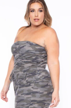 Plus Size Viviana Strapless Jumpsuit - Camo -Kitchensuppliesdeal curvy sense jumpsuits and rompers plus size viviana strapless jumpsuit camo 29272095228001