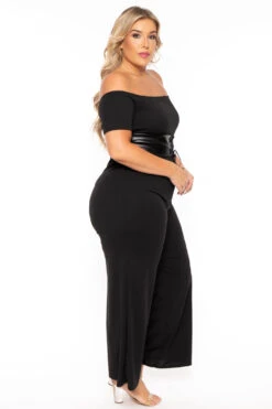 Plus Size Waist Snatcher Wide Leg Jumpsuit - Black 4 Plus Size Waist Snatcher Wide Leg Jumpsuit - Black -Kitchensuppliesdeal curvy sense jumpsuits and rompers plus size waist snatcher wide leg jumpsuit black 30103451828321