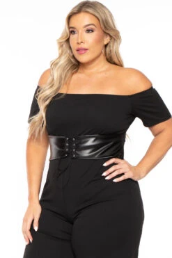 Plus Size Waist Snatcher Wide Leg Jumpsuit - Black 6 Plus Size Waist Snatcher Wide Leg Jumpsuit - Black -Kitchensuppliesdeal curvy sense jumpsuits and rompers plus size waist snatcher wide leg jumpsuit black 30103451893857