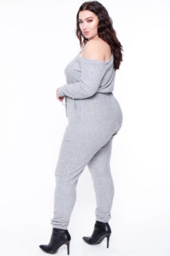 Plus Size Zadie Ribbed Jumpsuit - Heather Grey 6 Plus Size Zadie Ribbed Jumpsuit - Heather Grey -Kitchensuppliesdeal curvy sense jumpsuits and rompers plus size zadie ribbed jumpsuit heather grey 29270568566881
