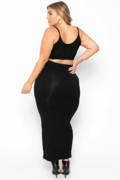 Plus Size Connie Crop Top & Skirt Set - Black 4 Plus Size Connie Crop Top & Skirt Set - Black -Kitchensuppliesdeal curvy sense matching sets plus size connie crop top skirt set black 29706881695841