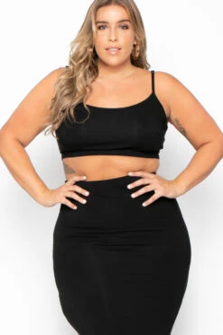 Plus Size Connie Crop Top & Skirt Set - Black 5 Plus Size Connie Crop Top & Skirt Set - Black -Kitchensuppliesdeal curvy sense matching sets plus size connie crop top skirt set black 29706881859681