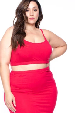 Plus Size Connie Crop Top & Skirt Set - Red 6 Plus Size Connie Crop Top & Skirt Set - Red -Kitchensuppliesdeal curvy sense matching sets plus size connie crop top skirt set red 29881964396641
