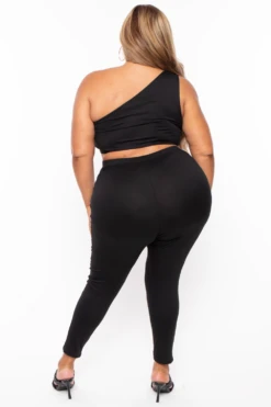 Plus Size Crop Top And Leggings Set - Black 6 Plus Size Crop Top And Leggings Set - Black -Kitchensuppliesdeal curvy sense matching sets plus size crop top and leggings set black 29704386838625