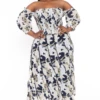 Plus Size De Luna Smocked Top & Skirt Set - Navy -Kitchensuppliesdeal curvy sense matching sets plus size de luna smocked top skirt set navy 32046504640609