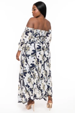 Plus Size De Luna Smocked Top & Skirt Set - Navy -Kitchensuppliesdeal curvy sense matching sets plus size de luna smocked top skirt set navy 32046504771681